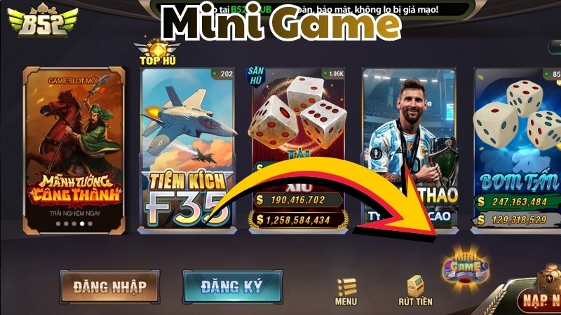 Điểm qua các trò chơi tại sảnh Mini game B52 Club