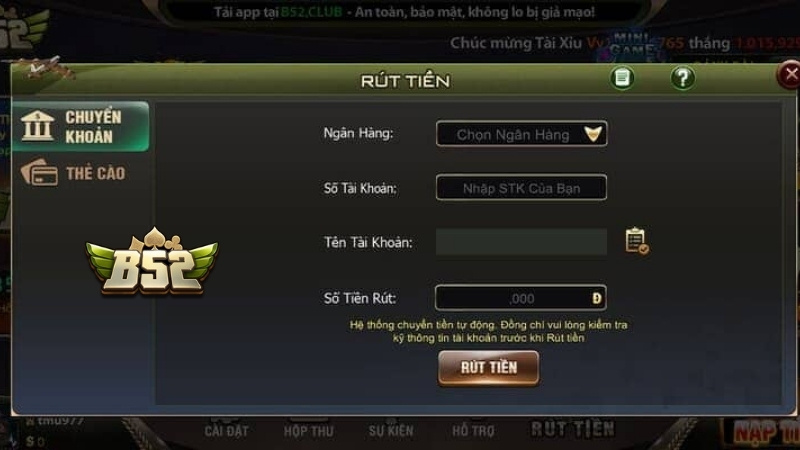 Những cách rút tiền B52 Club và hướng dẫn thực hiện